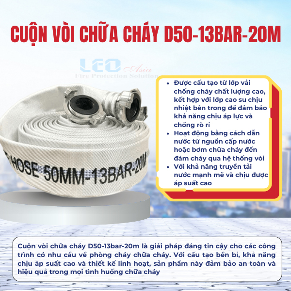 Cuộn vòi chữa cháy D50-13bar-20m