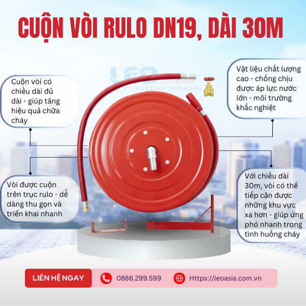 Cuộn Vòi rulo DN19, dài 30m