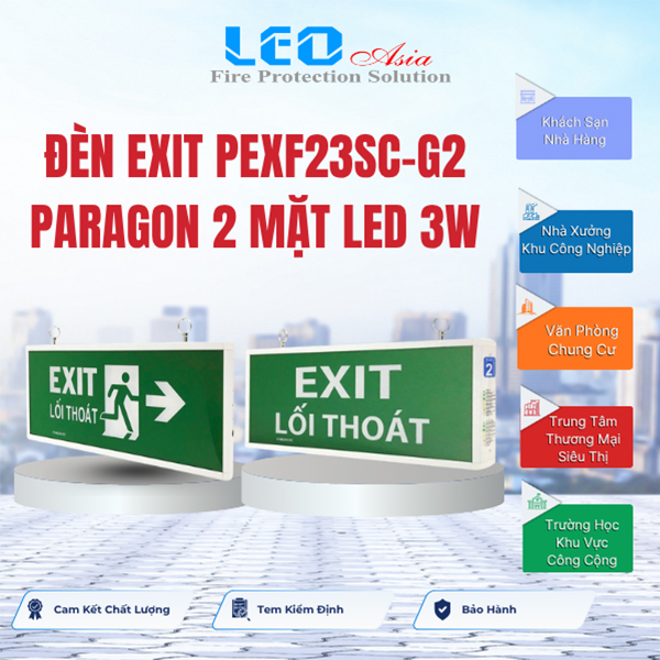 Đèn Exit PEXF23SC-G2 Paragon 2 Mặt LED 3W Chính Hãng Đèn Exit PEXF23SC-G2 Paragon 2 Mặt LED 3W Chính Hãng