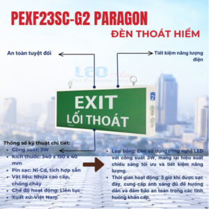 Đèn Exit PEXF23SC-G2 Paragon 2 Mặt LED 3W Chính Hãng