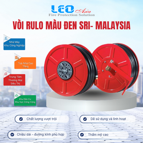 Vòi rulo màu Đen, DN25, dài 30m, HRS038-MS-722-RD, Sri- Malaysia Vòi rulo màu Đen, DN25, dài 30m, HRS038-MS-722-RD, Sri- Malaysia