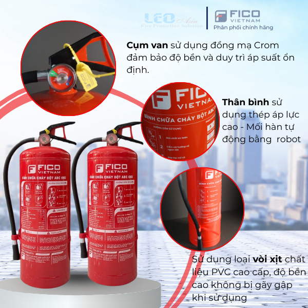 Bình chữa cháy bột ABC FICO 6kg FC-106-ABC