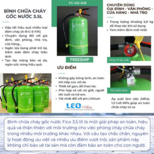 Bình chữa cháy gốc nước FICO FC-103-WB 3.5 Lít