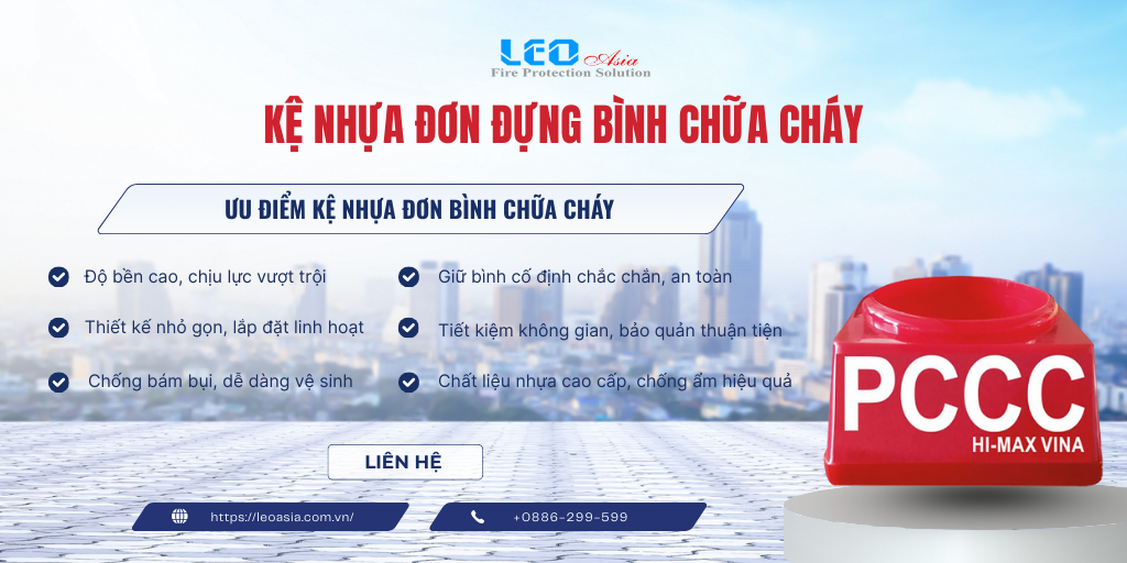 Kệ nhựa đơn đựng bình chữa cháy