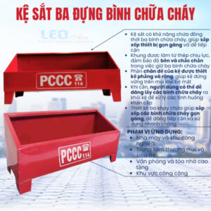Kệ sắt ba đựng bình chữa cháy