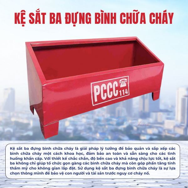 Kệ sắt ba đựng bình chữa cháy