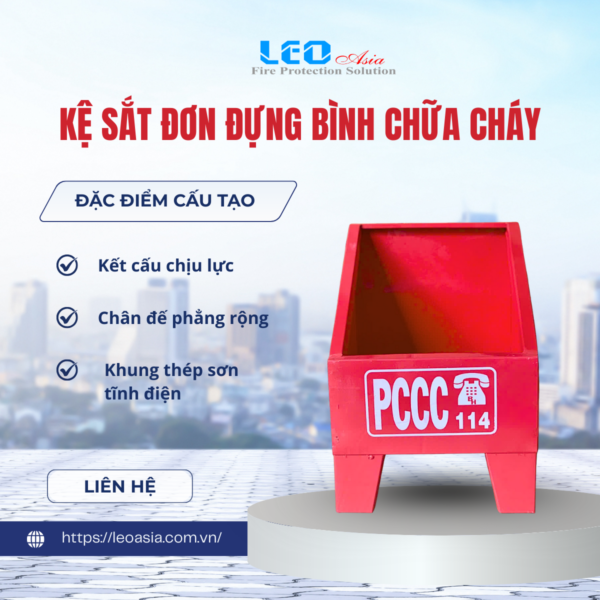 Kệ sắt đơn đựng bình chữa cháy
