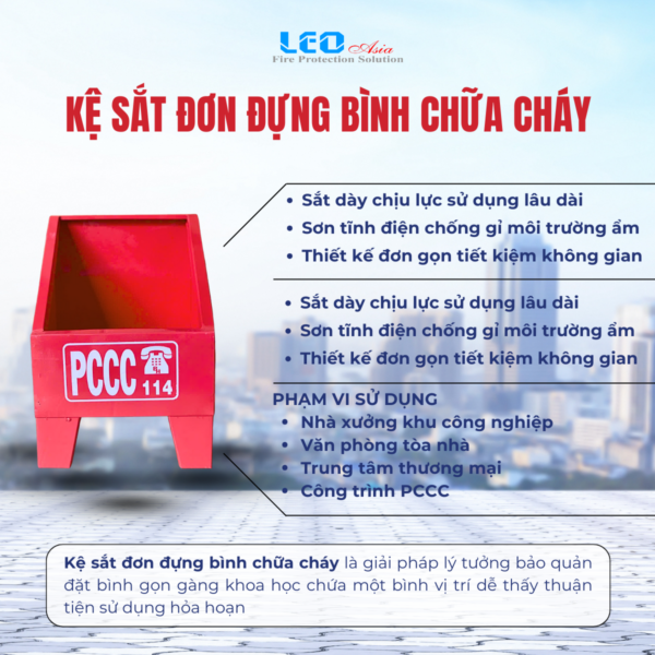 Kệ sắt đơn đựng bình chữa cháy
