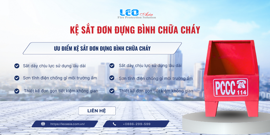 Kệ sắt đơn đựng bình chữa cháy
