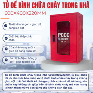 Tủ để bình chữa cháy trong nhà 600x400x220mm