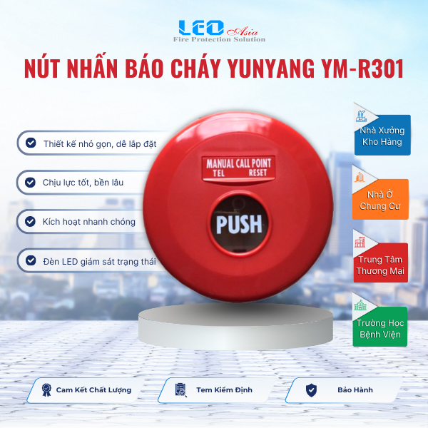 Nút nhấn báo cháy Yunyang YM-R301 Nút nhấn báo cháy Yunyang YM-R301