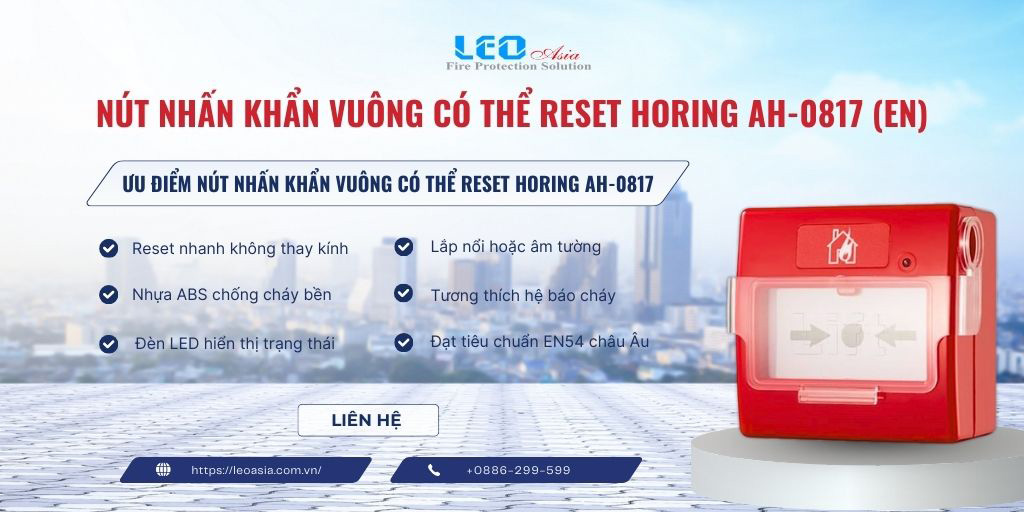 Nút nhấn khẩn vuông có thể Reset Horing AH-0817 (EN)