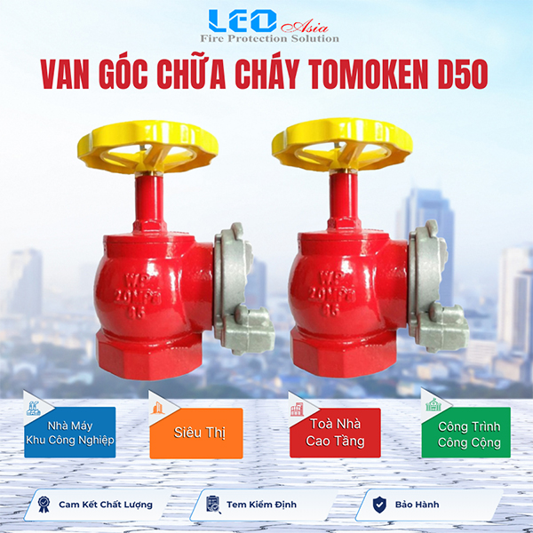 Van góc chữa cháy Tomoken D50