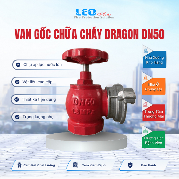 Van góc chữa cháy Dragon DN50 Van góc chữa cháy Dragon DN50
