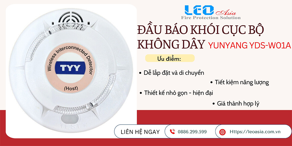 Đầu báo khói cục bộ không dây Yunyang YDS-W01A