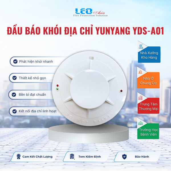 Đầu báo khói địa chỉ Yunyang YDS-A01 Đầu báo khói địa chỉ Yunyang YDS-A01