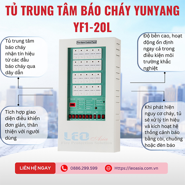 Tủ trung tâm báo cháy Yunyang YF1-20L
