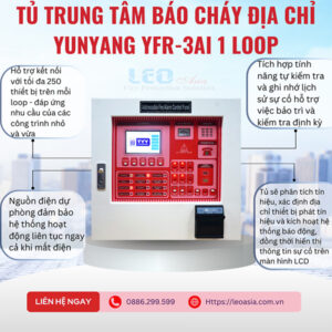 Tủ trung tâm báo cháy địa chỉ Yunyang YFR-3AI 1 loop