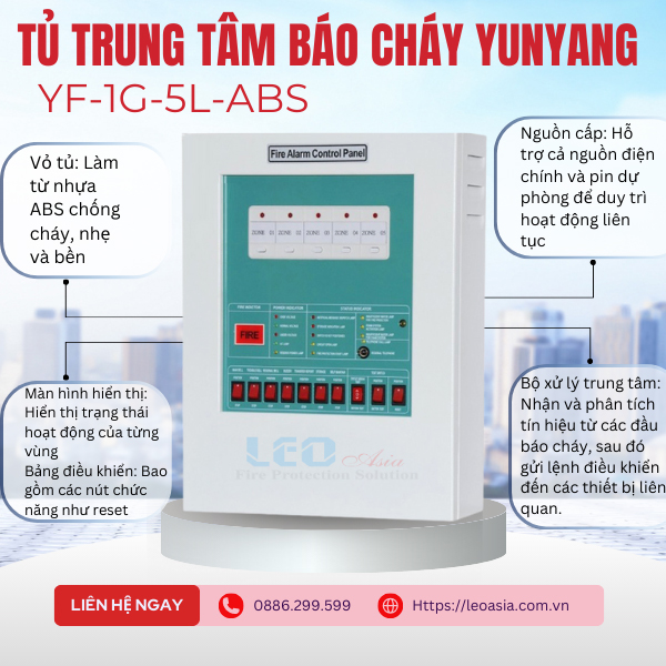 Tủ trung tâm báo cháy Yunyang YF-1G-5L-ABS