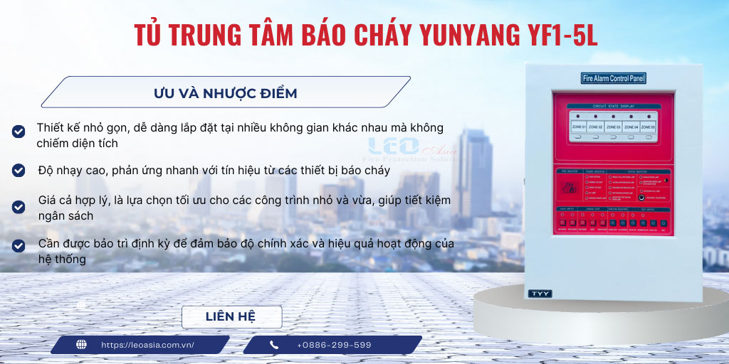 Tủ trung tâm báo cháy Yunyang YF1-5L