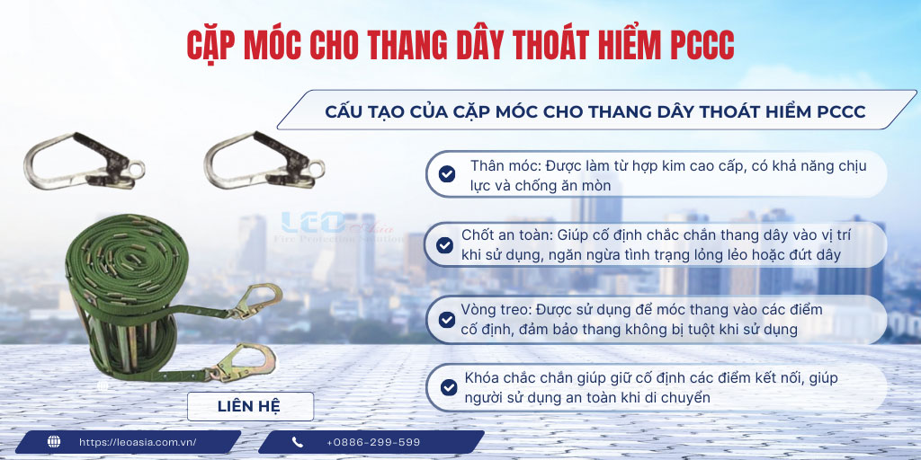 Cặp móc cho thang dây thoát hiểm PCCC