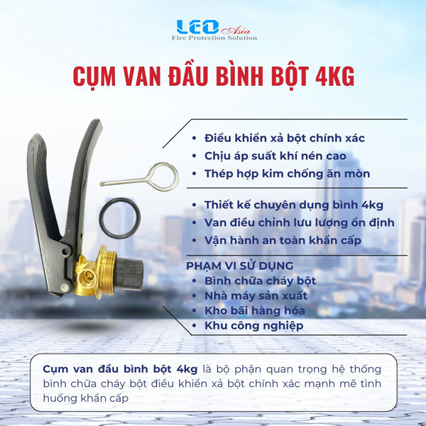 Cụm van đầu bình bột 4kg