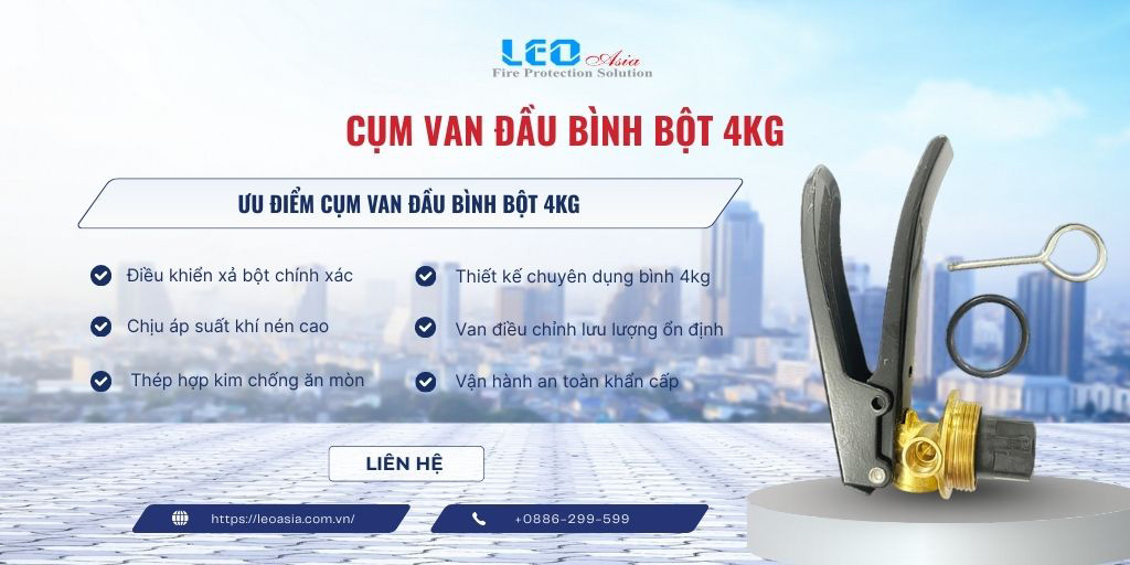 Cụm van đầu bình bột 4kg
