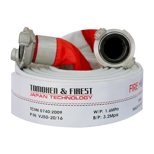 Vòi chữa cháy D50, 16 bar, 20m kèm khớp nối GOST, VJ50-20/16,Tomoken/VN