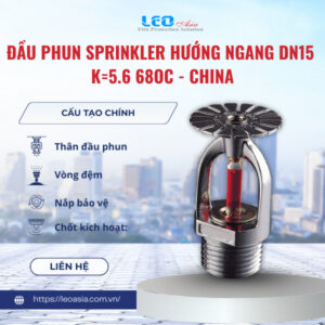 Đầu phun sprinkler hướng ngang DN15, K=5.6, 68oC - China