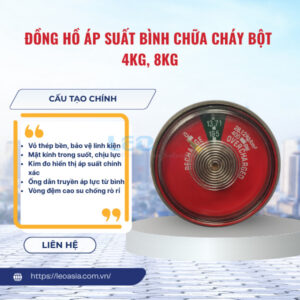 Đồng hồ áp suất bình chữa cháy bột 4kg, 8kg