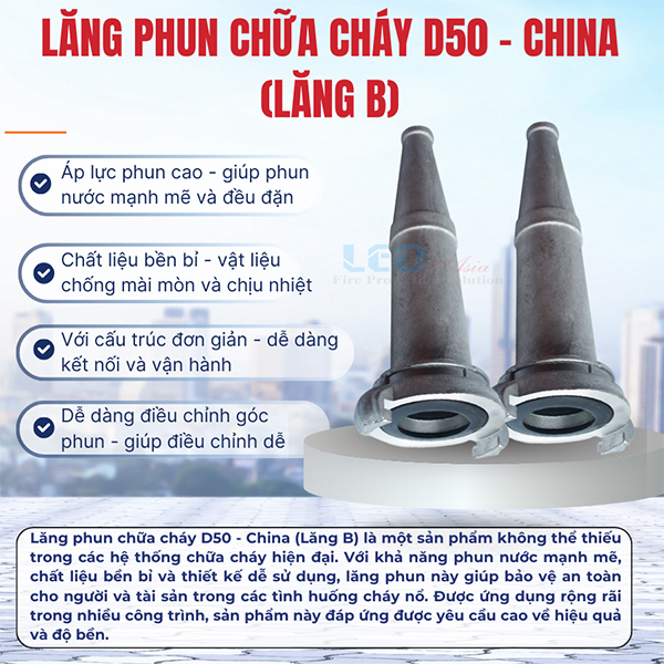Lăng phun chữa cháy D50 - China (Lăng B)