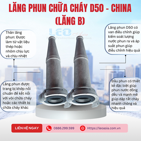 Lăng phun chữa cháy D50 - China (Lăng B)