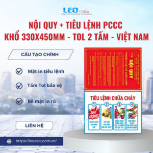 Nội quy + Tiêu Lệnh PCCC khổ 330 x 450mm Tol 2 tấm - Việt Nam