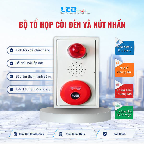 Bộ tổ hợp còi đèn và nút nhấn Bộ tổ hợp còi đèn và nút nhấn