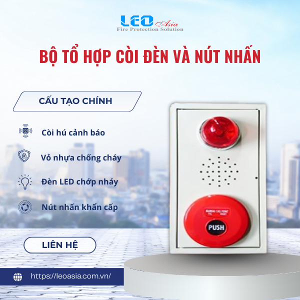 Bộ tổ hợp còi đèn và nút nhấn