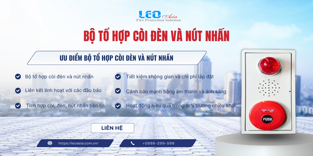 Bộ tổ hợp còi đèn và nút nhấn