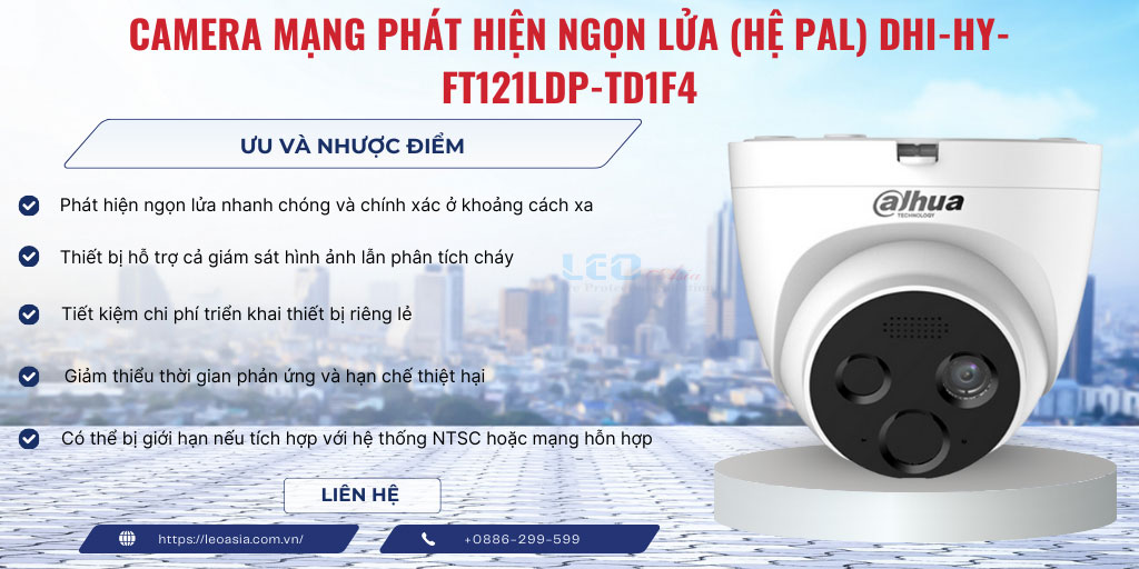 Camera mạng phát hiện ngọn lửa (hệ PAL) DHI-HY-FT121LDP-TD1F4