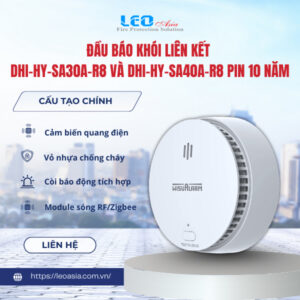 Đầu báo khói liên kết DHI-HY-SA30A-R8, DHI-HY-SA40A-R8, pin 10 năm