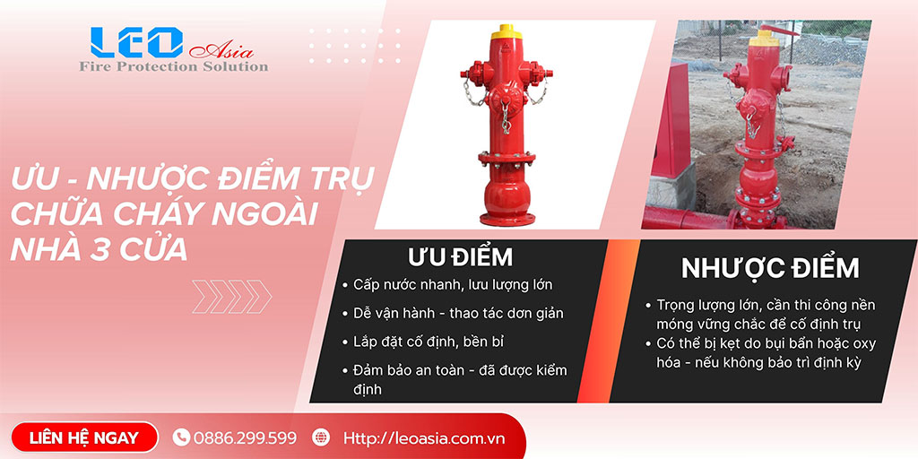 Trụ chữa cháy ngoài nhà 3 cửa TMK-125-275-001 (không bao gồm đế) đã bao gồm kiểm định (DN125 x 2DN75)