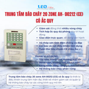Trung tâm báo cháy 20 zone AH- 00212 (CE) có ắc quy
