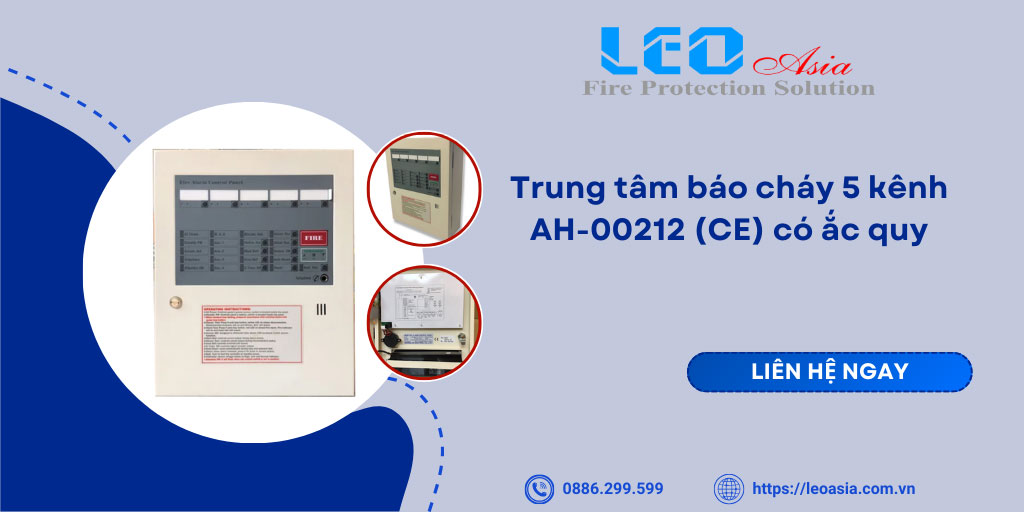 Trung tâm báo cháy 5 kênh AH-00212 (CE) có ắc quy