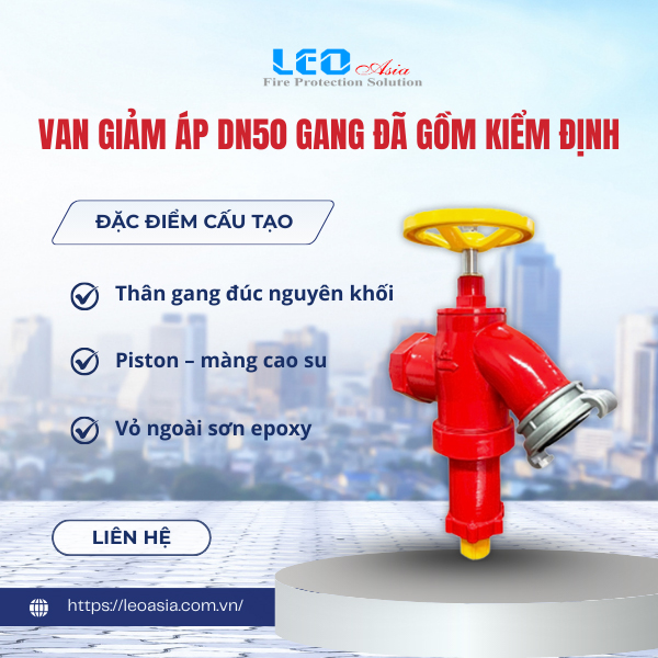 Van giảm áp DN50 gang đã bao gồm kiểm định