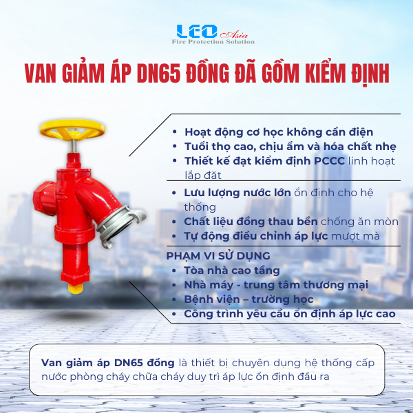 Van giảm áp DN65 đồng đã bao gồm kiểm định