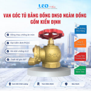 Van góc tủ bằng đồng DN50 ngàm đồng đã bao gồm kiểm định