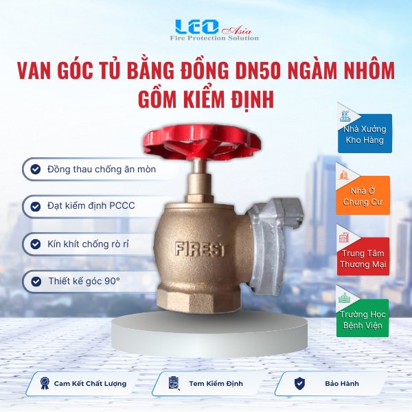 Van góc tủ bằng đồng DN50 ngàm nhôm (không mạ) đã bao gồm kiểm định Van góc tủ bằng đồng DN50 ngàm nhôm (không mạ) đã bao gồm kiểm định