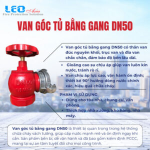 Van góc tủ bằng gang DN50 đã bao gồm kiểm định