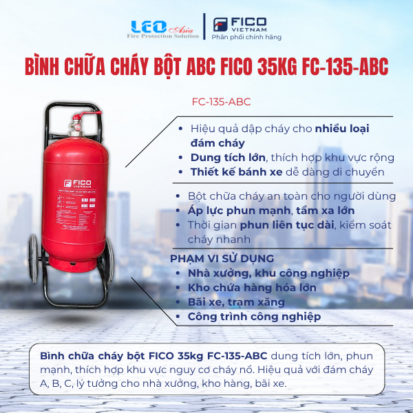 Bình chữa cháy bột ABC FICO 35kg FC-135-ABC