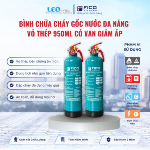 Bình chữa cháy gốc nước đa năng vỏ thép 950ml có van giảm áp
