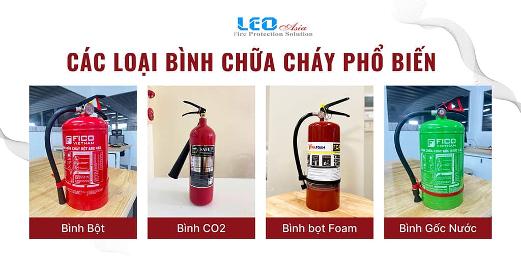 Các loại bình chữa cháy phổ biến hiện nay - Cách sử dụng an toàn