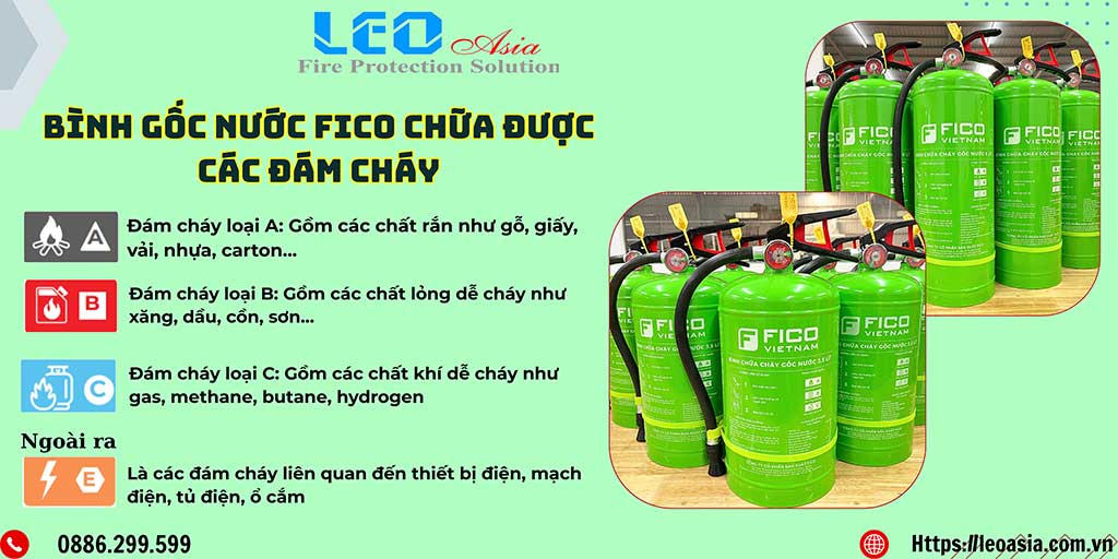 7 loại bình chữa cháy gốc nước fico đa năng - Giải pháp an toàn, hiệu quả